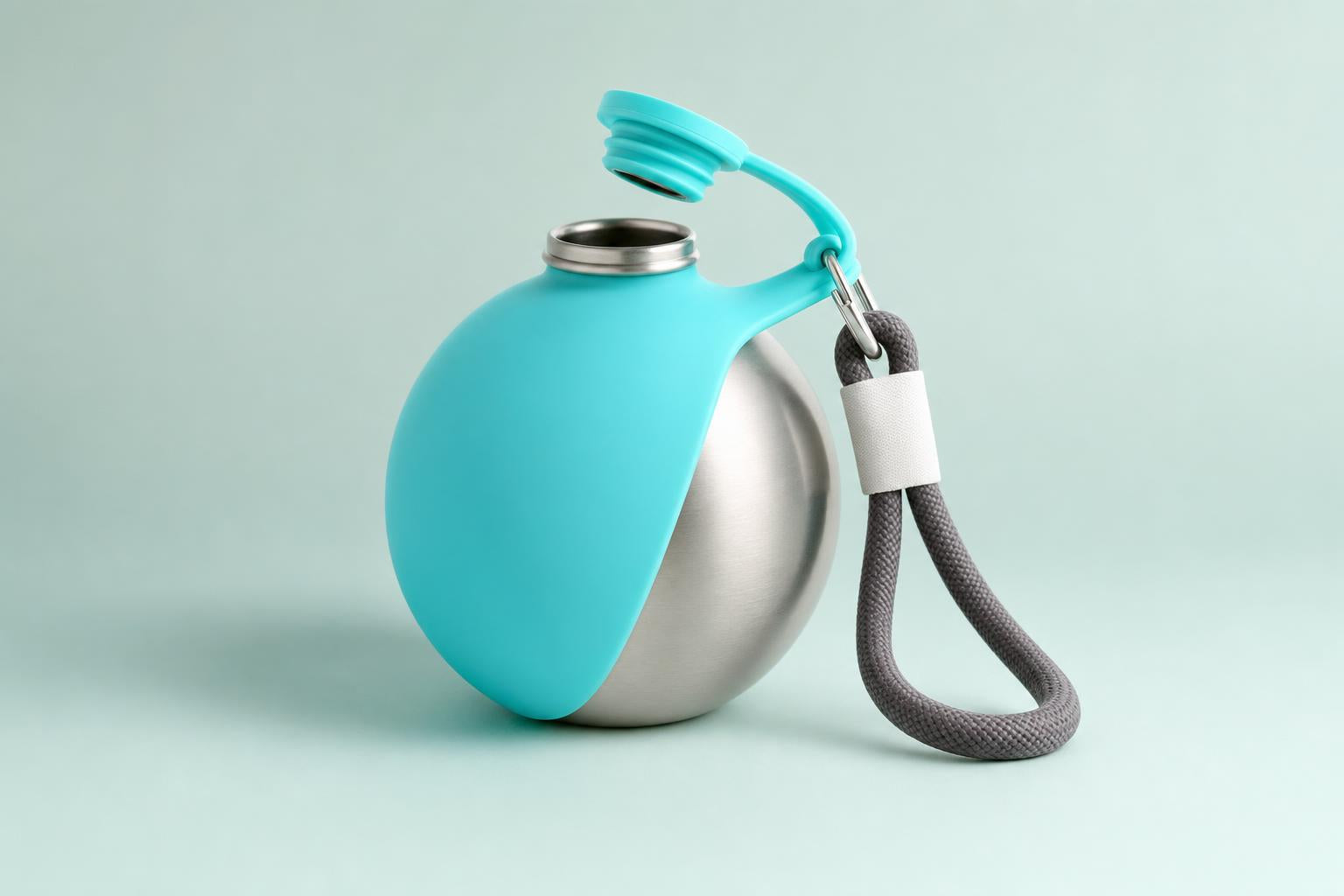 Close-up of the Trotto bottle with the stopper open, showing the steel spout