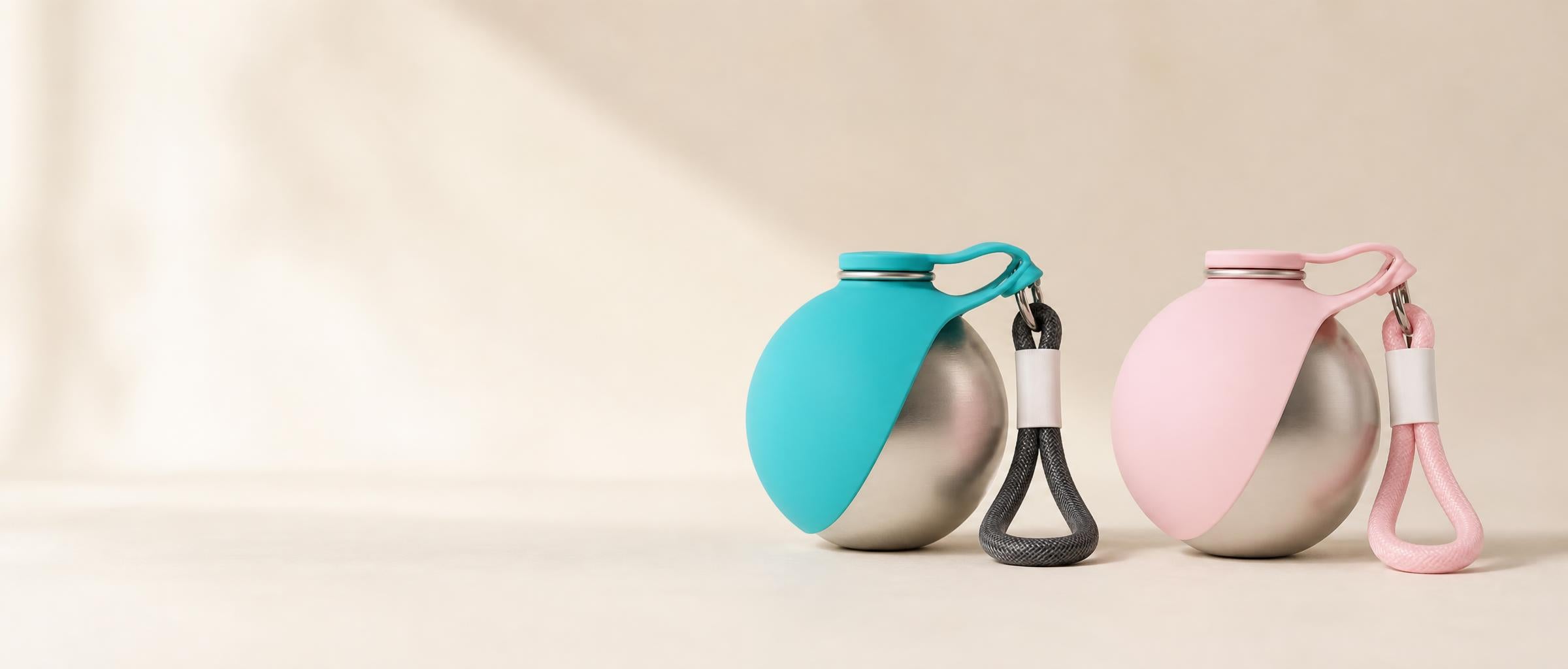 Trotto bottles in turquoise and pink
